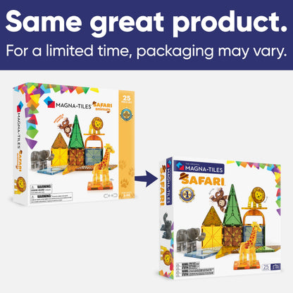 MAGNA-TILES Safari Animals 25-Piece Magnetic Construction Set, The Original Magnetic Building Brand Magna Tiles