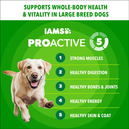 IAMS Proactive Health Adult Dry Dog Food, Chicken & Whole Grains, 13.61kg