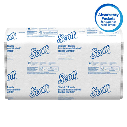 Scott Professional Pro Slimfold Folded Paper Towels, Bulk (04442), Absorbency Pockets, White, for Compatible Kimberly-Clark Professional Dispensers (24 Packs of 90 Sheets, 2,160 Sheet Total) SCOTT PROFESSIONAL
