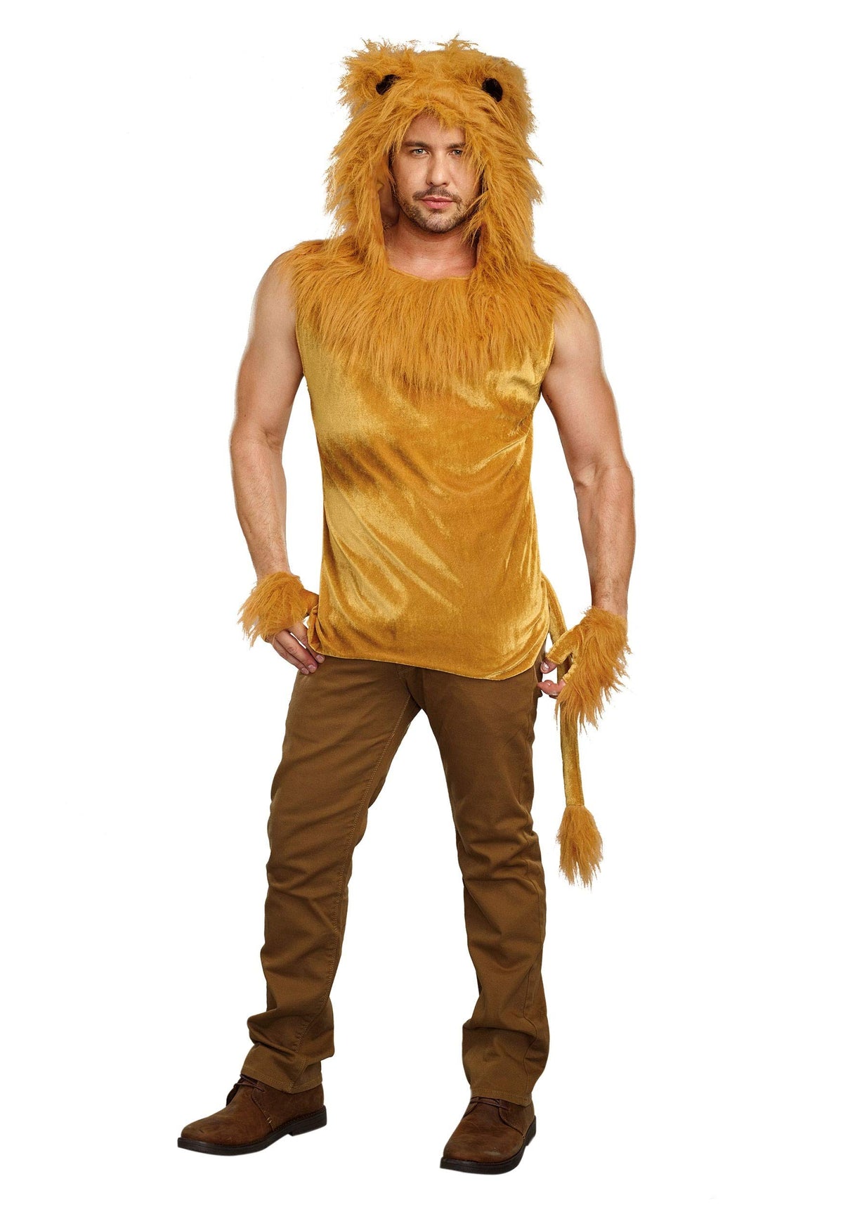 Costume de lionne pour femme Dreamgirl, déguisement d'Halloween Roi de la jungle, marron, grande taille