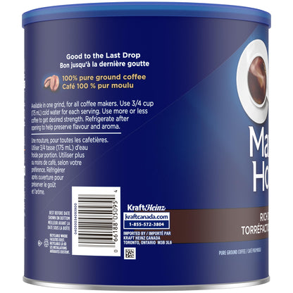 Maxwell House Rich Dark Roast Ground Coffee, 900 g Canister - Available at All In One Marketplace Canada