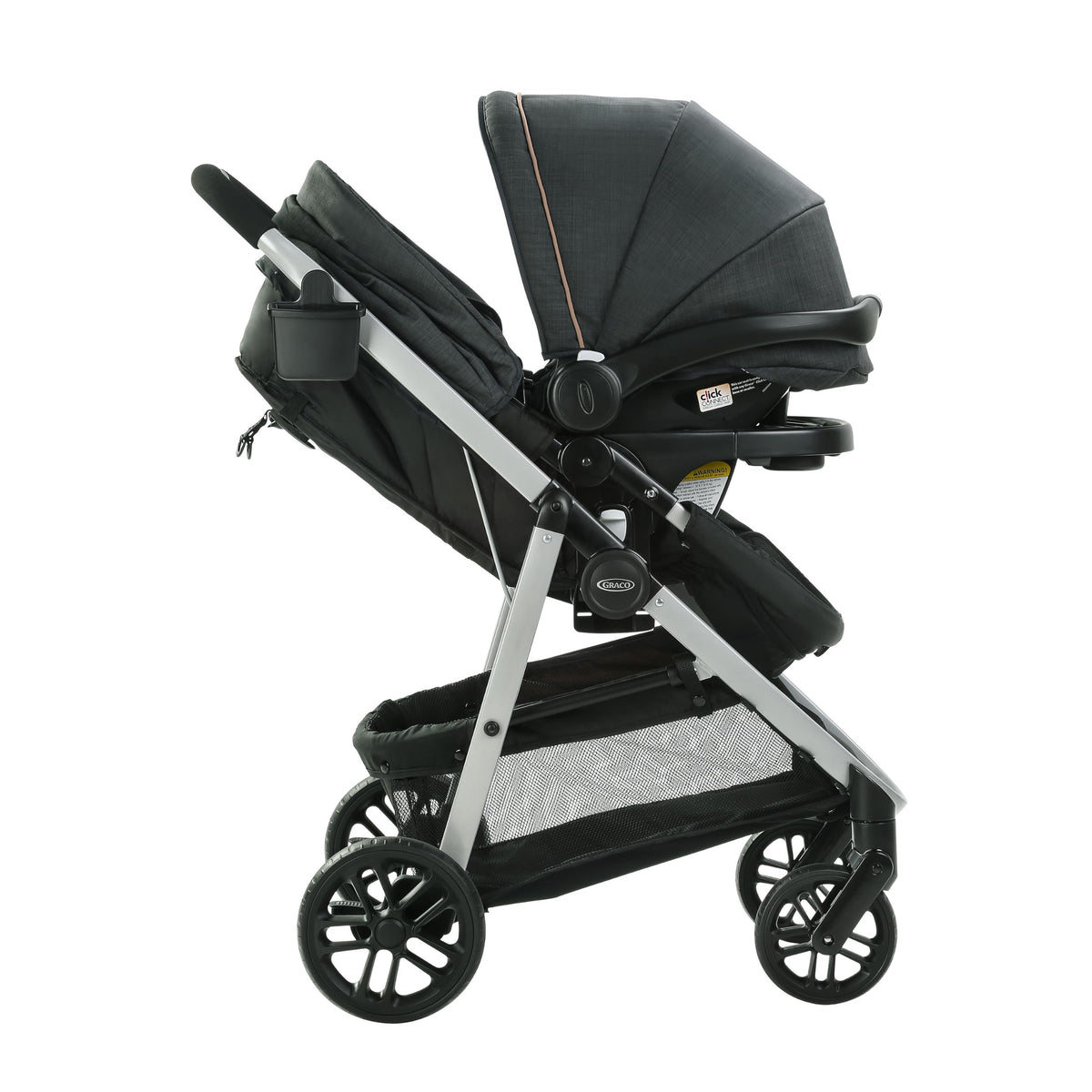 Graco Modes Pramette Travel System, 3-in-1 Baby Stroller and Car Seat Combo with SnugRide SnugLock 35 Infant Car Seat, Rear-Facing from 1.8-16 kg (4-35 lb), Britton