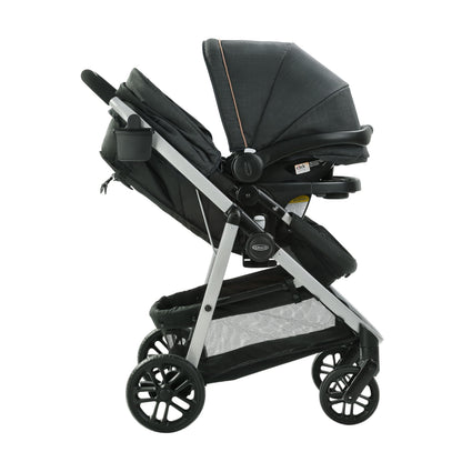 Graco Modes Pramette Travel System, 3-in-1 Baby Stroller and Car Seat Combo with SnugRide SnugLock 35 Infant Car Seat, Rear-Facing from 1.8-16 kg (4-35 lb), Britton