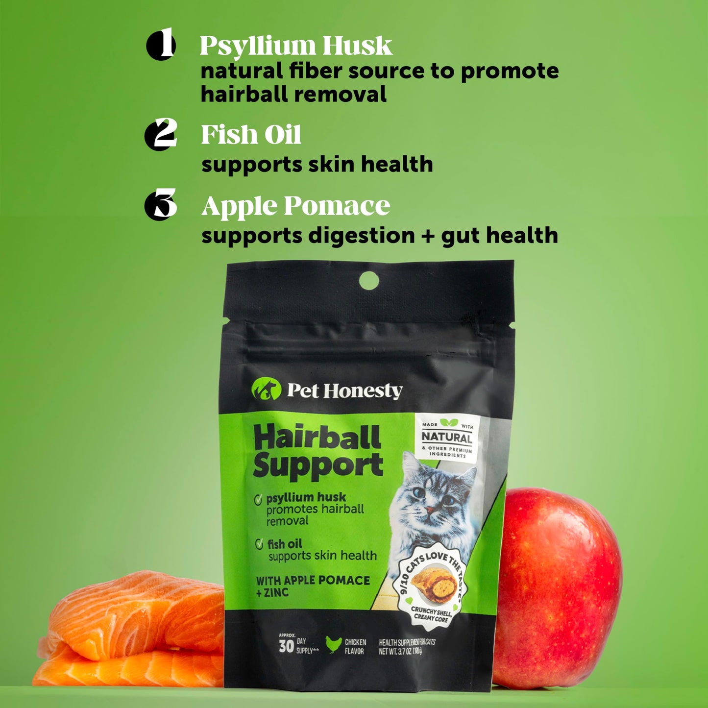 Cat Hairball Support Crunchy & Creamy Chews, Hairball Remedy Treats, Cat Furball Treatment, Supports Skin & Coat, Vitamins for Digestion, Chicken (30-Day Supply) - Available at All In One Marketplace Canada