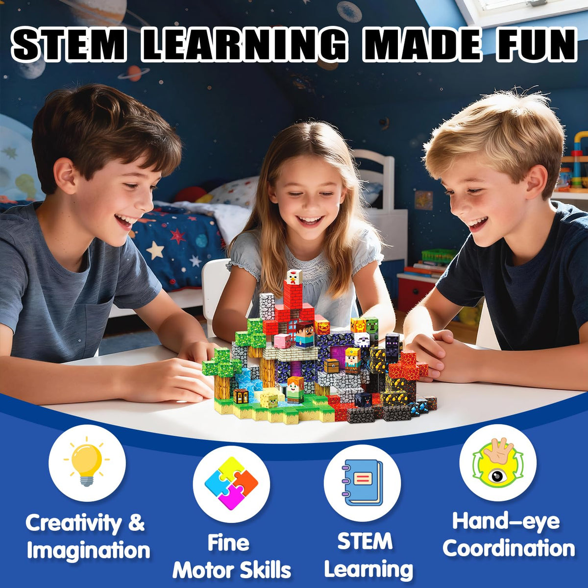SSAWER Magnetic Blocks, 400PCS Toys Building Blocks Cubes Gifts for Kids 🍁 All In One Marketplace Canada