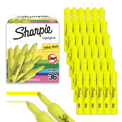 Sharpie Tank Highlighters, Chisel Tip, Yellow, 36 Count 🍁 All In One Marketplace Canada