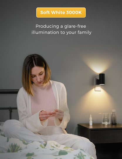 L LOHAS LED Night Light Plug in, [2 Pack] Modern Night Light, Dusk to Dawn Sensor, 0-100LM Adjustable Brightness, Soft White 3000K, Dimmable Night Lights with Light Sensor for Hallway Bedroom Stairway