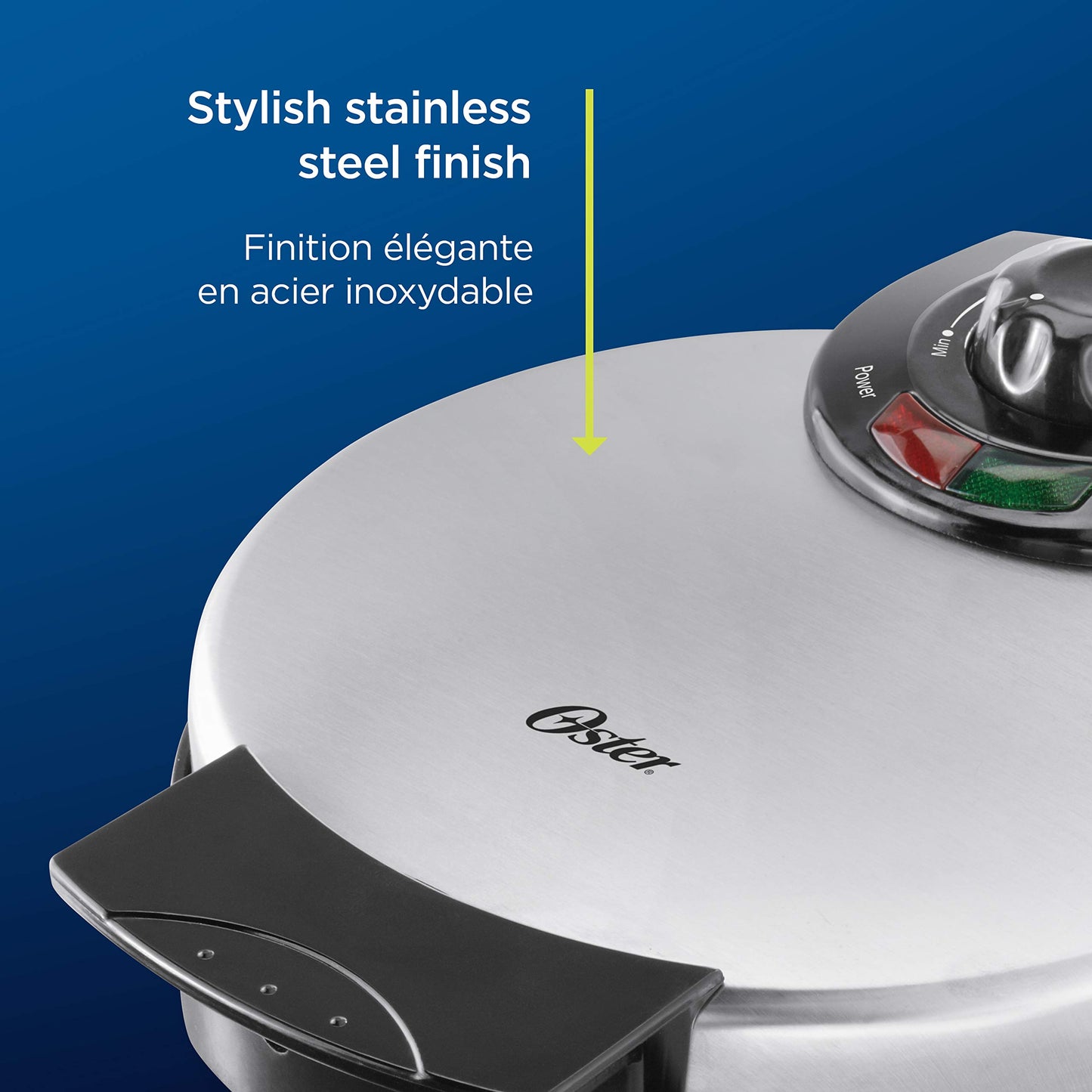 Oster Belgian Waffle Maker, 8", Stainless Steel Oster
