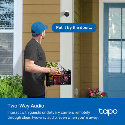 TP-Link Tapo Wire-Free Outdoor 2K Security Camera, 1-6 Months Battery Life, Smart Person and Motion Detection, SD/Cloud Storage, Spotlight Color Night Vision, No Hub Needed (Tapo C410)