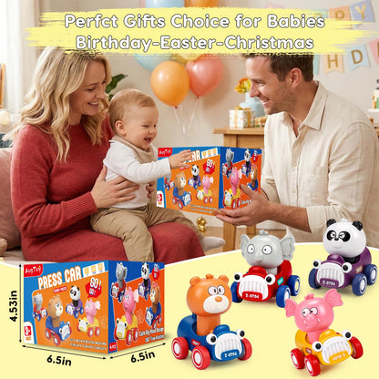 Baby Press and Go Car Toys for 1-2-3 Year Old Boys,Push Go Animal Racing Baby Cars Toys for Toddlers 12-18 Months,1st Christmas Birthday Gifts for 1 2 3 Year Old Boys Girls Toddler Toys for Boy & Girl 🍁 All In One Marketplace Canada