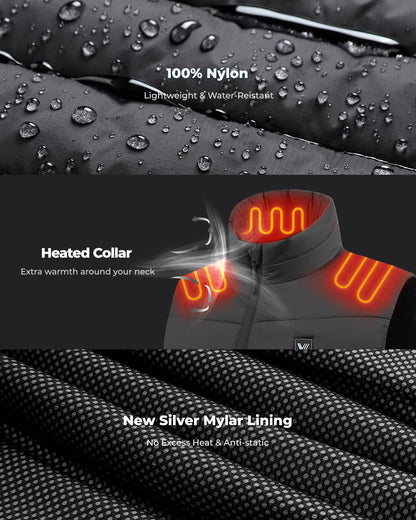 Venustas Men's Heated Vest with Battery Pack 7.4V, Ultra-thin Carbon Fiber, Suitable for Winter Outdoor Hunting Skiing 🍁 All In One Marketplace Canada