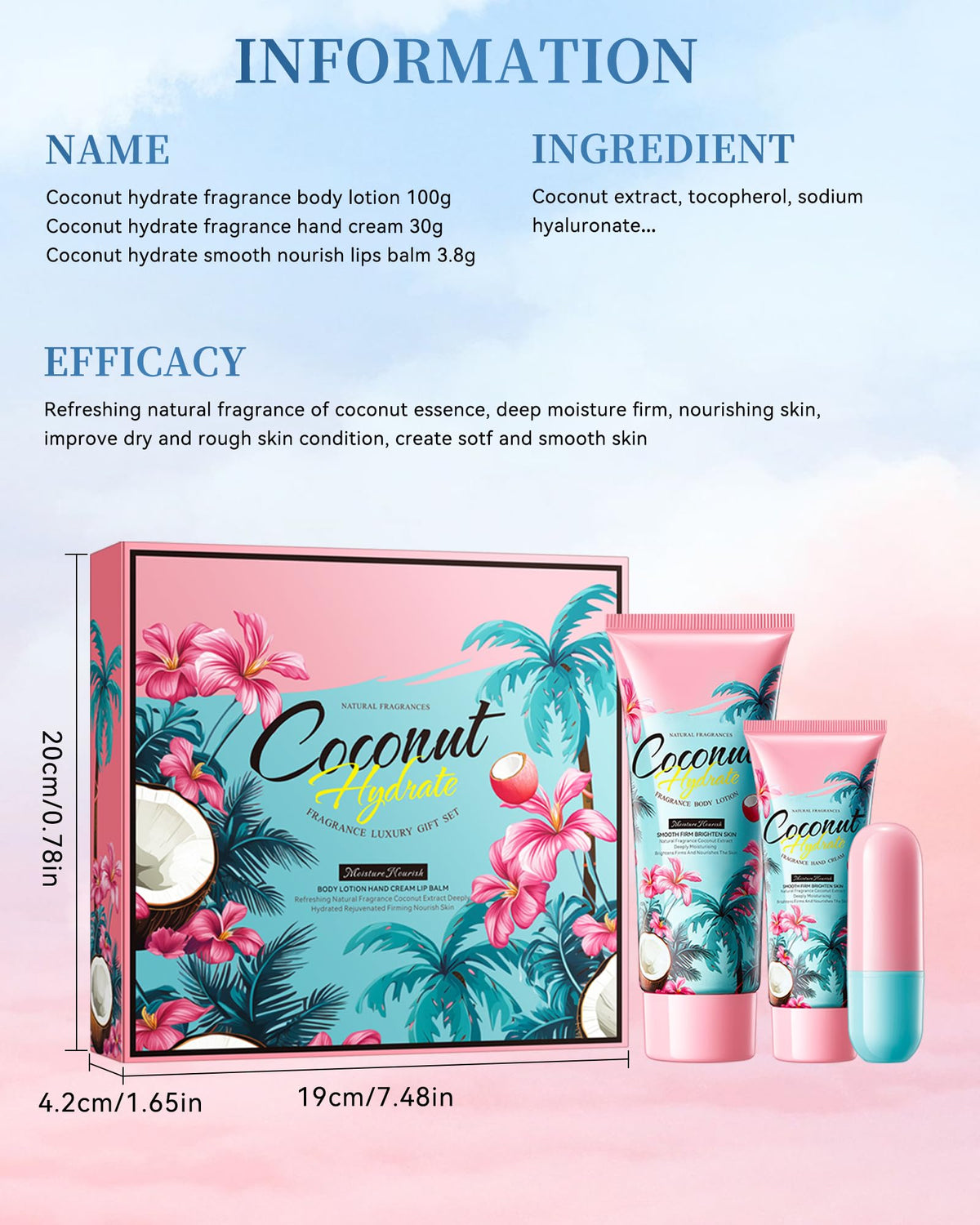 Hand Cream Body Lotion Lip Balm Set,Skincare Product Travel Size Gift Kit,Moisturizing Small Body Lotion,Mini Hand Cream,Hydrating Lip Moisturizer,Christmas Mother's Day Skin Care Gift Set for Women Girl Mom 🍁 All In One Marketplace Canada