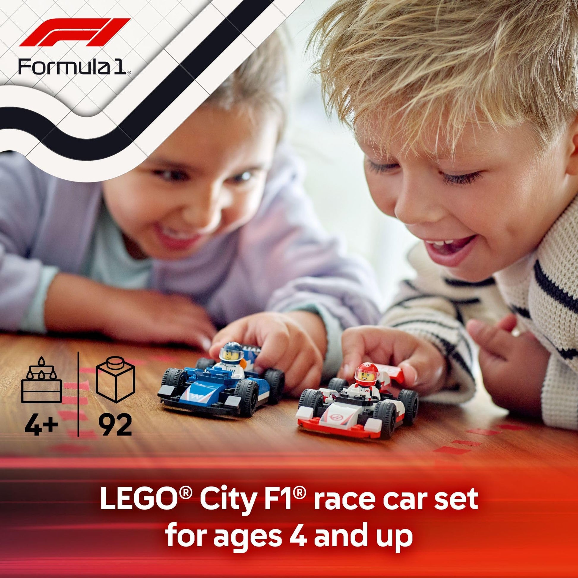LEGO City F1 Williams Racing & Haas F1 Race Car Toys - Car Building Toy Set for Kids, Boys and Girls, Ages 4+ - F1 Preschool Toy for Fans - Gift Idea for Birthdays - 60464 LEGO