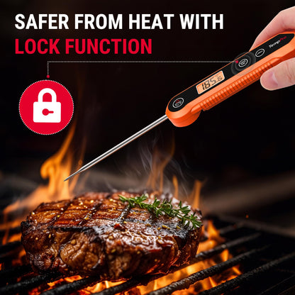 TempPro Digital Instant Read Meat Thermometer for Grilling Waterproof Kitchen Food Thermometer with Calibration Backlight Baking Bread Candy Thermometer Cooking Tools Utensils (Previously ThermoPro)