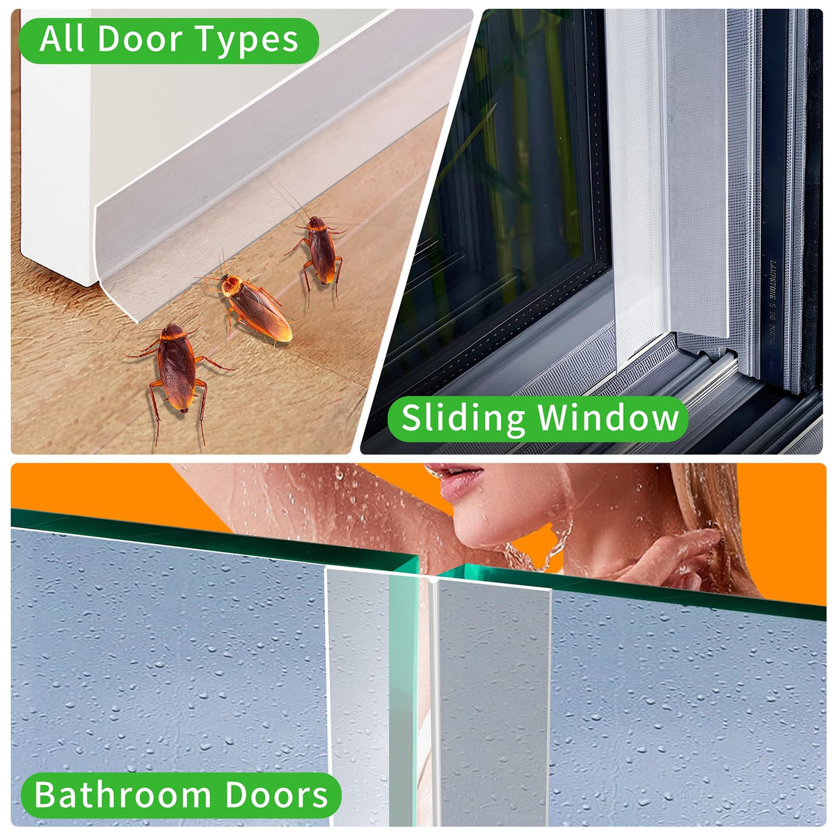 Door Weather Stripping Door Seal, 1.4in Silicone Seal Strip 🍁 All In One Marketplace Canada