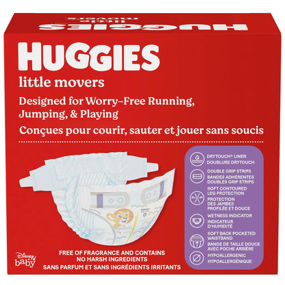 Huggies Size 8 Diapers, Little Movers Baby Diapers, Size 8 (46+ lbs), 76 Count, Packaging May Vary
