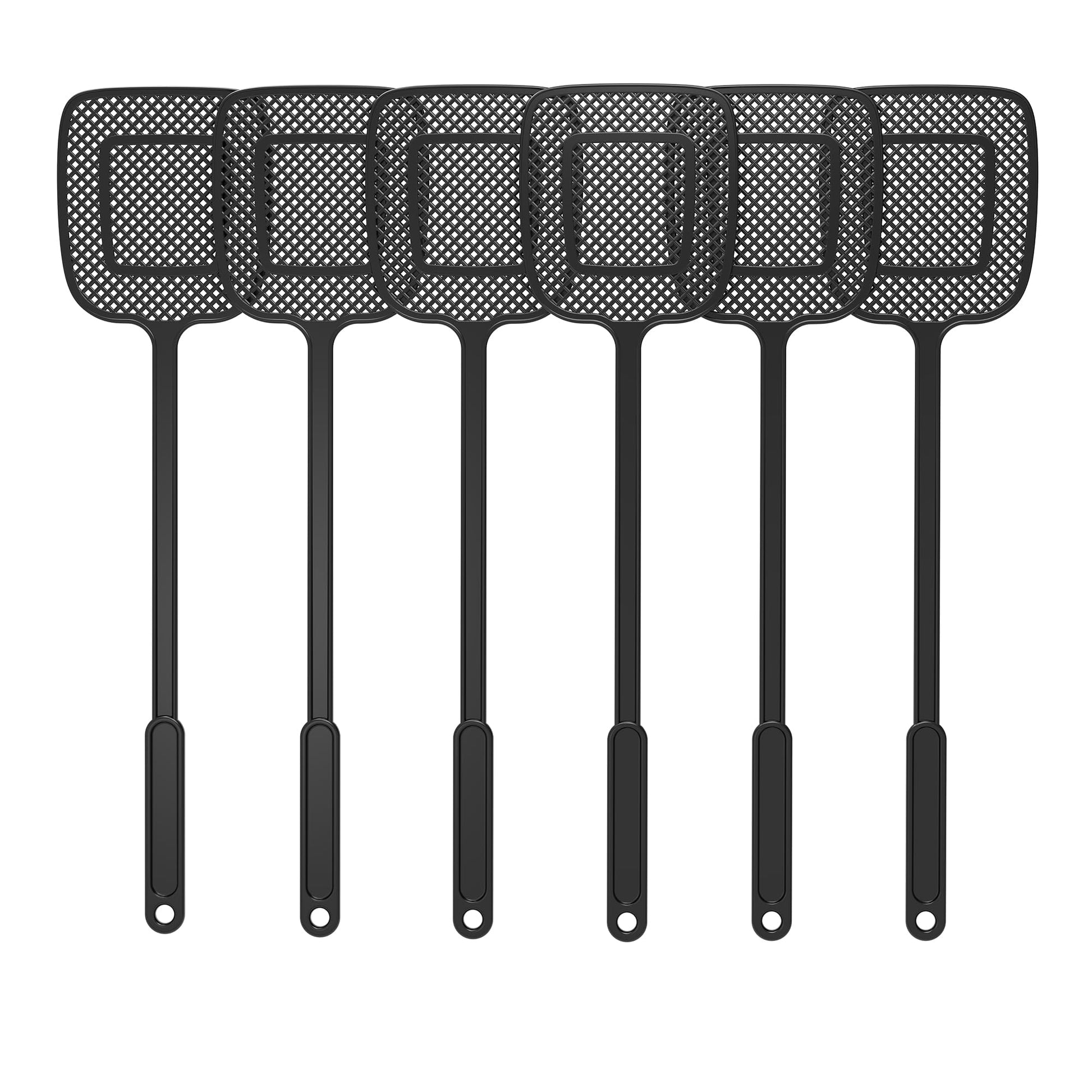 MR.SIGA Heavy Duty Long Handle Fly Swatter, Black, 6 Pack - Available at All In One Marketplace Canada