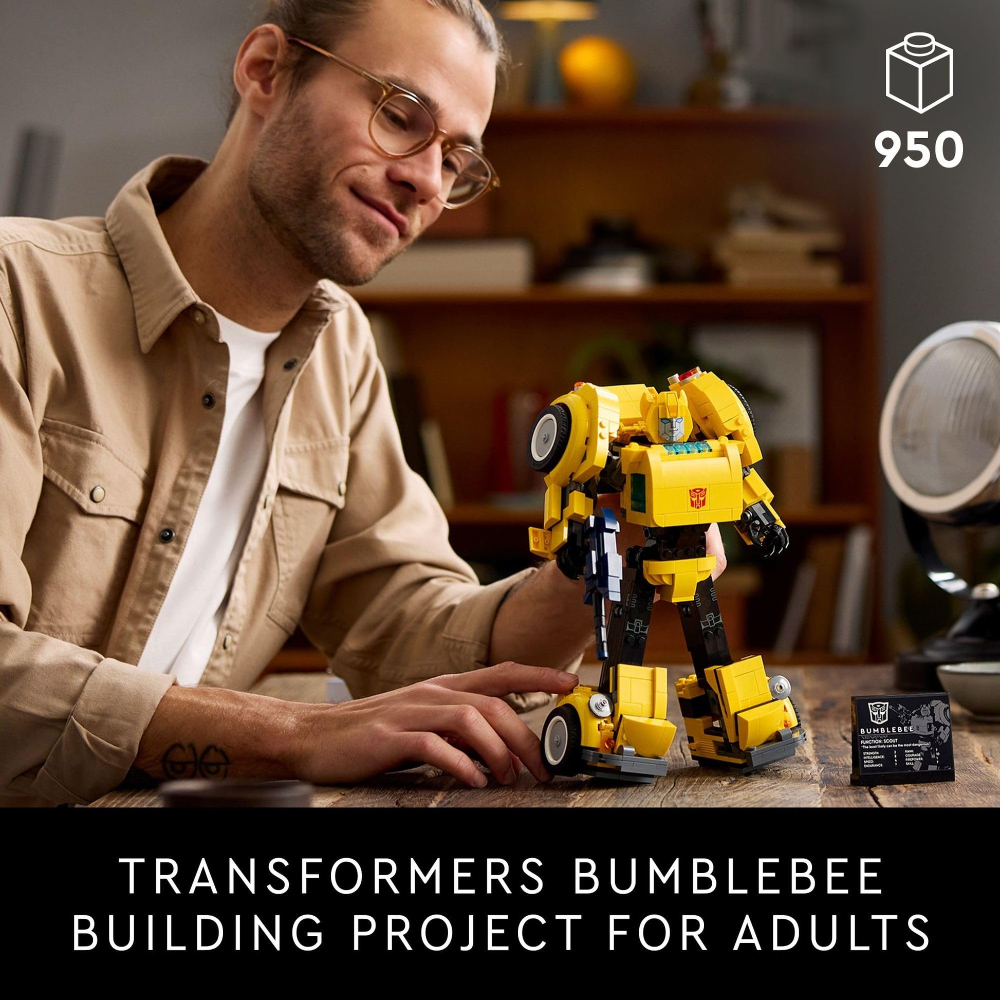 LEGO Icons Transformers Bumblebee Action Figure, Collectible Robot Gift for Adults, Movie Themed Model Building Set for Sci-Fi Enthusiasts and Transformers Fans, Converts to Vehicle Mode, 10338 LEGO