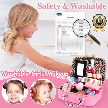 Kids Makeup Kit Girls Toys,Washable Makeup Kit Real Cosmetic,Princess Little Girls Makeup Set Kids Toys for 3 4 5 6 7+ Year Old Girls Christmas Birthday Gifts 🍁 All In One Marketplace Canada