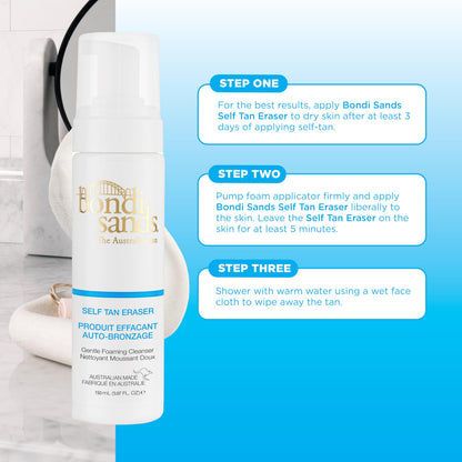 Bondi Sands Self Tan Eraser, Moisturizing, Cleansing, Gentle Formula Removes Self-Tanner and Preps Skin for Reapplication, Vegan + Cruelty-Free, 150mL