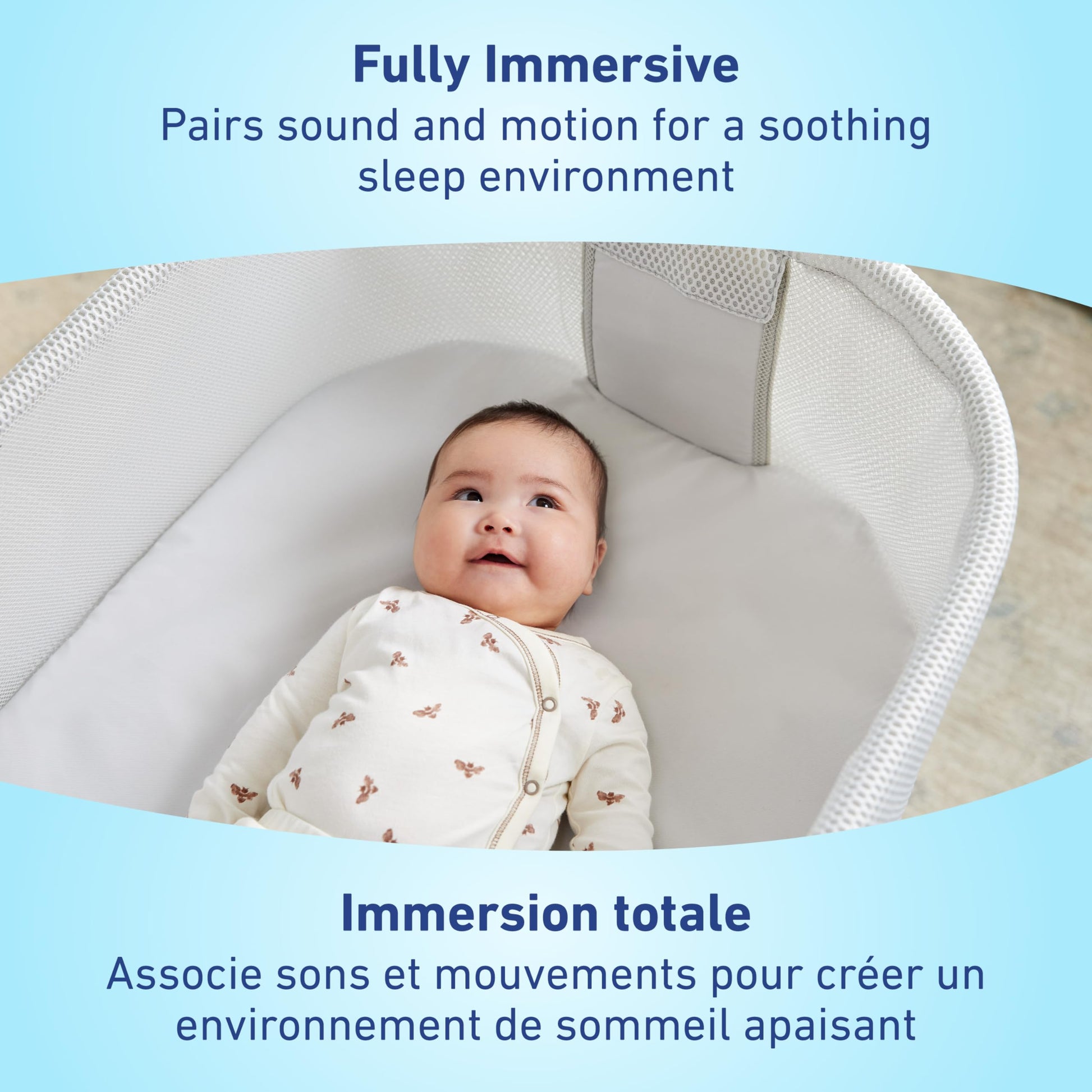 Graco SmartSense Soothing Baby Bassinet & Rocker with Cry Detection Technology, Includes 100% Organic Cotton Sheet, Luna Graco