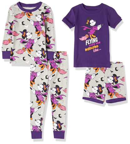 Amazon Essentials Disney | Marvel | Star Wars Girls' Pajama Set, Minnie/Halloween, 10 Years