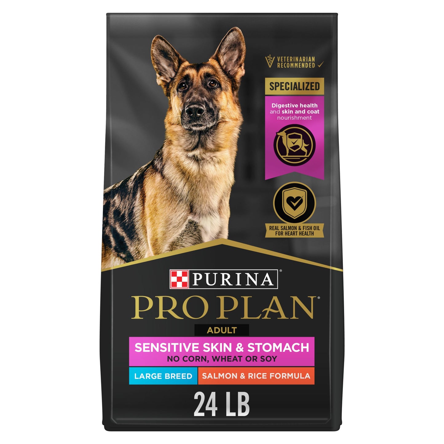 Purina Pro Plan Sensitive Skin & Stomach Large Breed Dry Dog Food, Salmon - 10.9 kg Bag