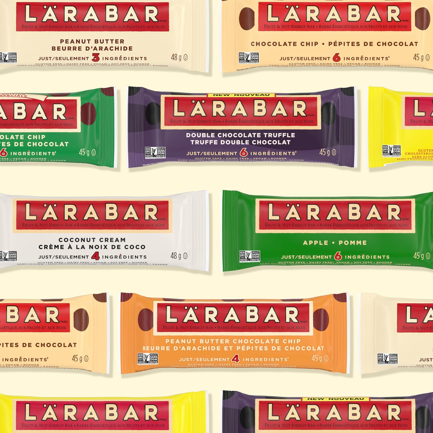 LÄRABAR Chocolate Chip Banana Bread, Fruit and Nut Energy Bar, Pack of 16 Bars, Gluten Free, Vegan, Family Pack, Snack Bars, 720 Grams Package - Available at All In One Marketplace Canada
