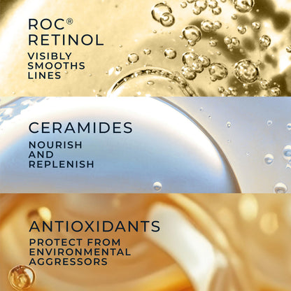 RoC Retinol Correxion line smoothing Night Serum Capsules, Clear, 30 Count