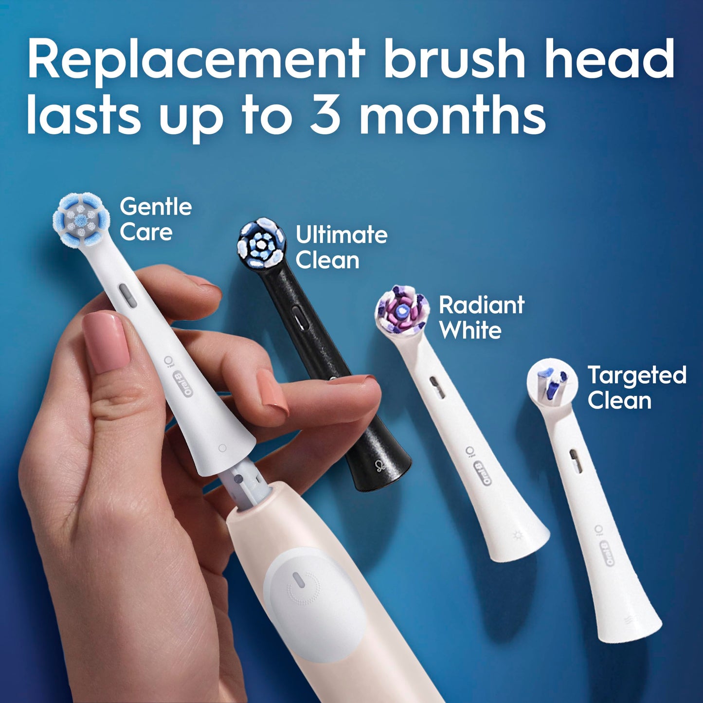 Oral-B iO2 Electric Toothbrush, for an Easy Switch to Electric, Peach, Rechargeable Electric Toothbrushes, iO Series 2 Starter Kit with 1 Power Toothbrush and 2 Brush Heads