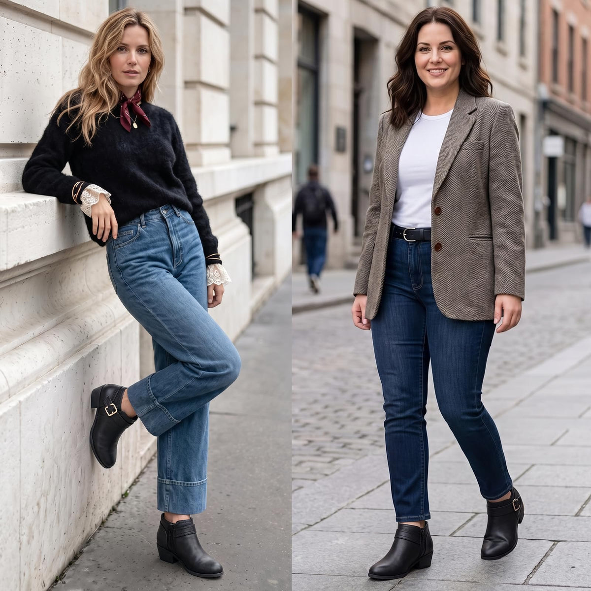 Athlefit Ankle Boots for Women, Pointed Toe Chunky Low Heel Short Boots 🍁 All In One Marketplace Canada