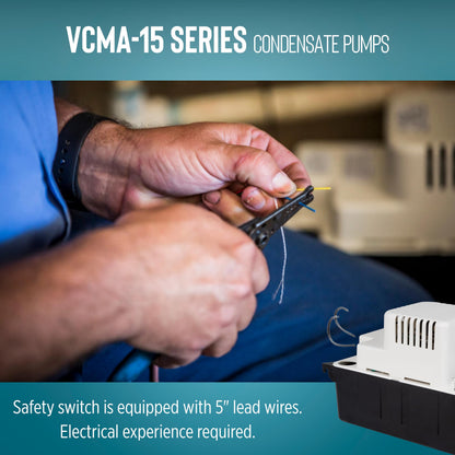 Little Giant VCMA-15ULST 115 Volt, 65 GPH, 1/50 HP Automatic Condensate Removal Pump for HVAC/Refrigeration Systems/Dehumidifiers with Overflow Detection Switch and 20-Foot Tubing, Black/White, 554415 🍁 All In One Marketplace Canada