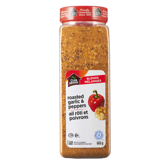 Club House Roasted Garlic and Red Pepper One Step Seasoning 660g - Imported From Canada