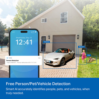Tapo 4K 8MP Solar-Powered Outdoor Security Camera Kit, Wireless Magnetic Mount, 4K Ultimate Clarity, Free AI Detection, Cloud/Local Storage up to 512GB, Starlight Color Night Vision(Tapo C460 KIT)