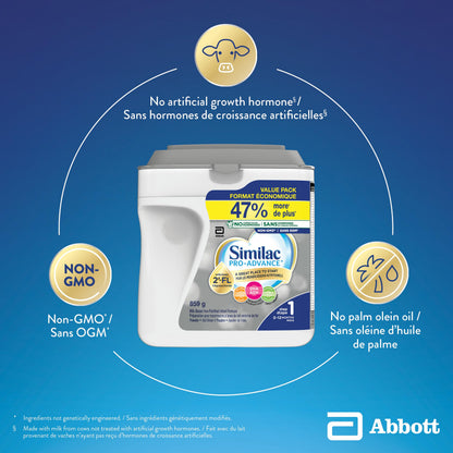 Similac Pro-Advance Step 1 Infant Formula Powder – 859g, Closest to Breast Milk with 2'-FL, Newborn & Up
