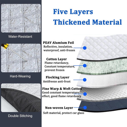 Car Windshield Snow Cover for Ice and Snow 80 * 51 inch Large Winter Frost Guard Thickness Ice Snow Protector Covers with Side Mirrors Covers Waterproof Windproof Dust Cover in All Weather XL 🍁 All In One Marketplace Canada