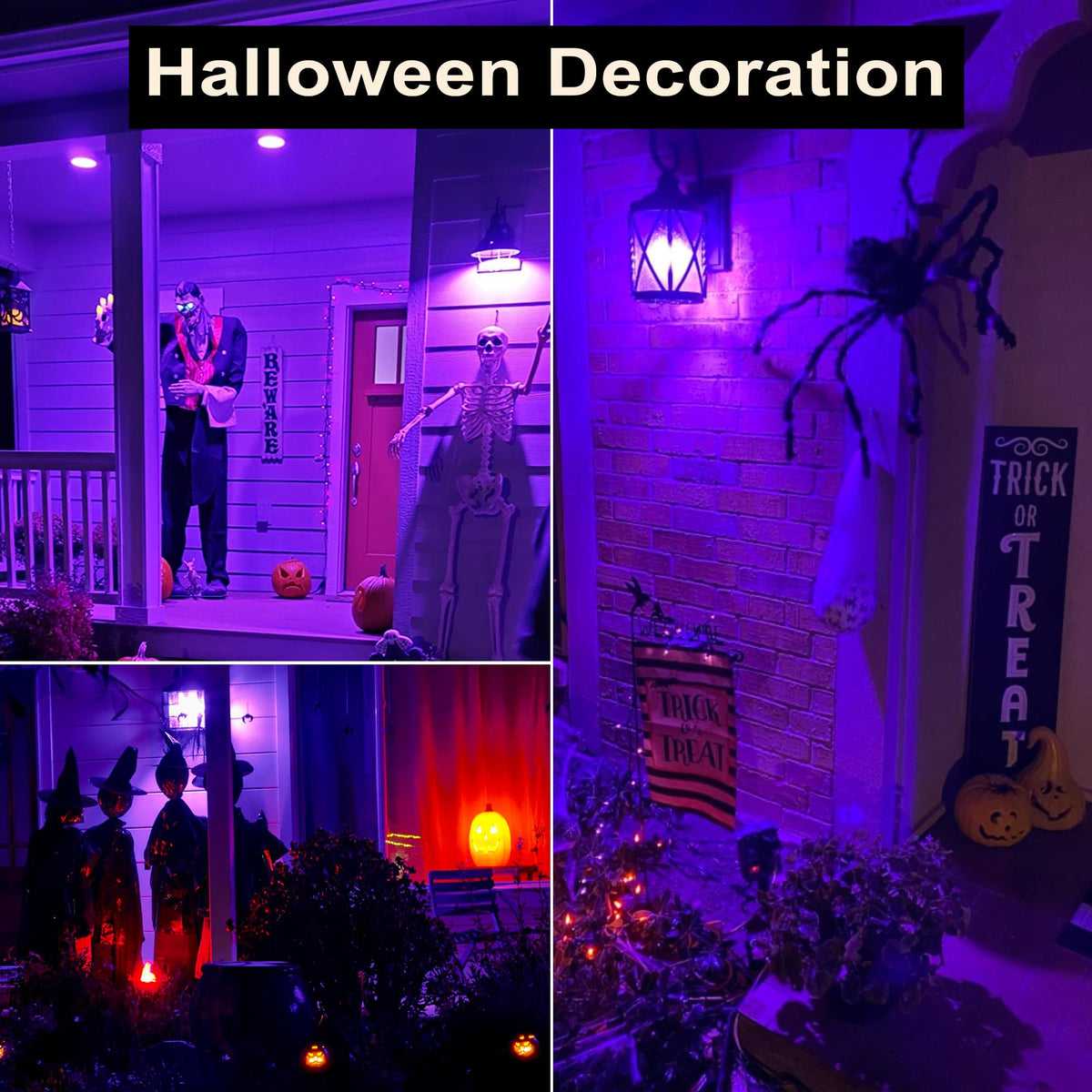 U4GLORY Purple LED Light Bulbs - 9W(60W Equivalent) Soft Violet Glow, A19 Bulb with E26 Base, Non-Dimmable Purple Light Bulb for Indoor/Outdoor Use, Halloween, Christmas, Porch, Parties(4-Pack) 🍁 All In One Marketplace Canada
