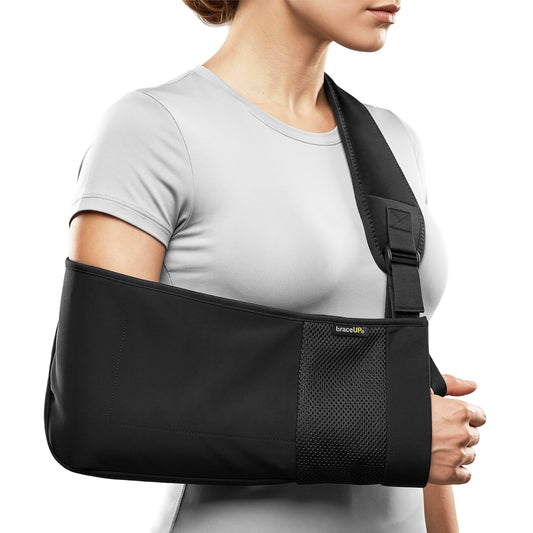BraceUP Arm Sling for Shoulder Injury - Rotator Cuff Torn, Wrist and Elbow Surgery with Adjustable Padded Arm Support Strap - Available at All In One Marketplace Canada