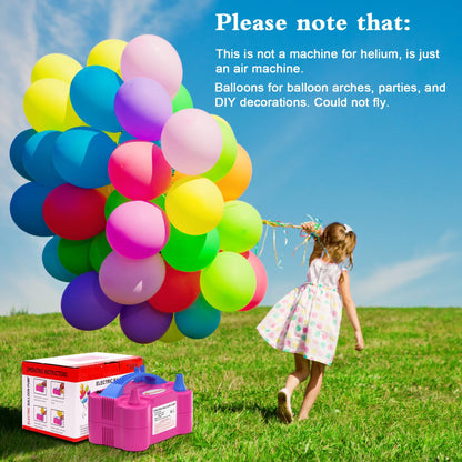IDAODAN Electric Balloon Pump, Portable Electric Balloon Blower Machine Inflator Air Pump Dual Nozzle110V 600W for Party Decorations