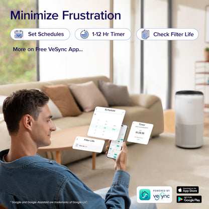 Purificateurs d'air intelligents Levoit pour grandes pièces de 160 m² (1733 pi²) maximum, Core 400S-P