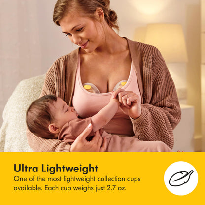 Medela Hands-free Collection Cups, Compatible with Freestyle Flex, Pump in Style with MaxFlow, and Swing Maxi Electric Breast Pumps, 1 set of 2 cups Medela