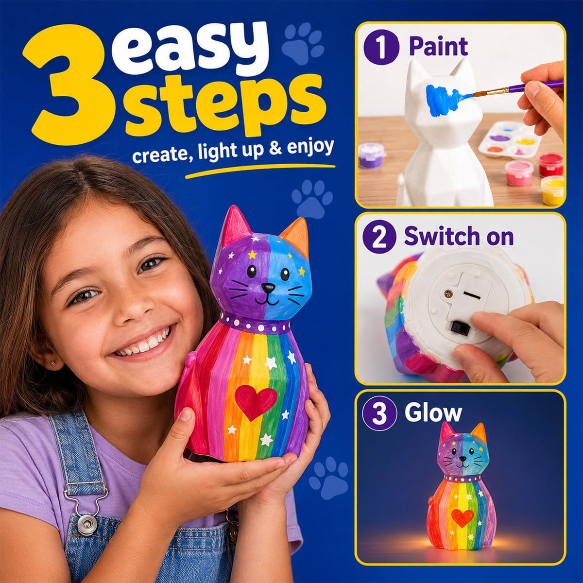 Cat Lamp Painting Kit for Kids, Crafts for Kids 6-8, Gifts for Girls Boys 🍁 All In One Marketplace Canada