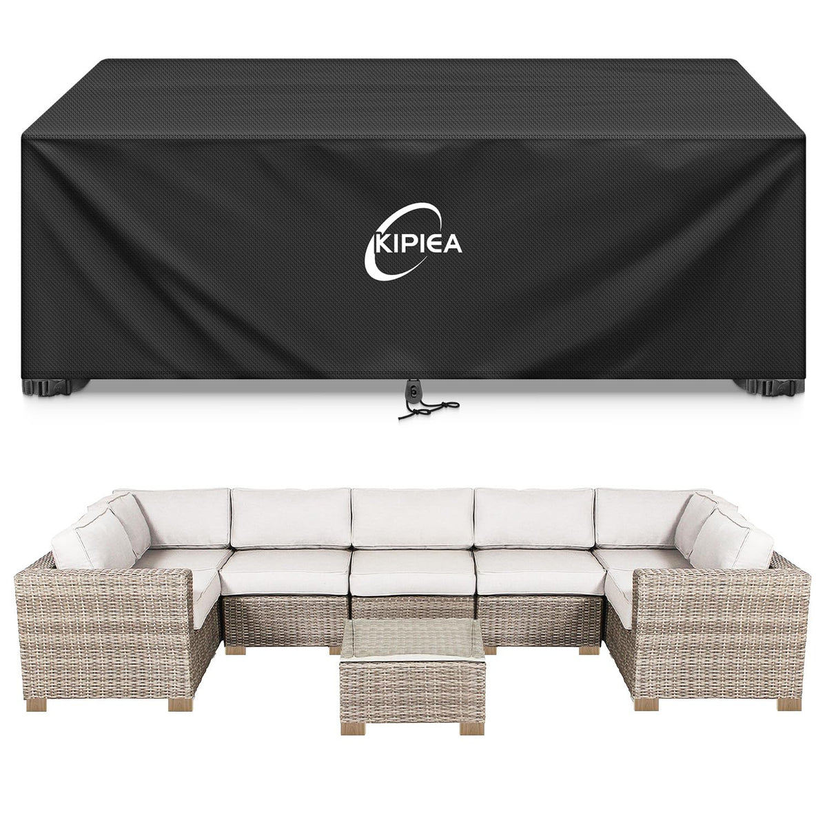 Kipiea Patio Furniture Covers Waterproof Winter, 420D Outdoor Furniture Set Covers, Heavy-Duty Patio Table Covers, No Tears Anti UV No Fading (98" L x 83" W x 36" H) 🍁 All In One Marketplace Canada