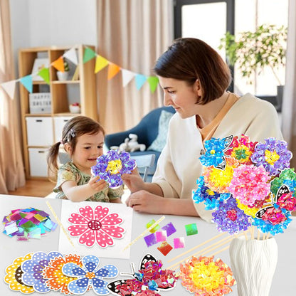Poke in Fun Art Flower Bouquet Craft Kits for Kids,with 10 Flowers & 2 Butterflies,Arts and Crafts,Mess-Free Craft,DIY Art Activity Birthday Christmas Gifts Ideas for Girls & Boys Ages 4 5 6 7 8 9+ 🍁 All In One Marketplace Canada