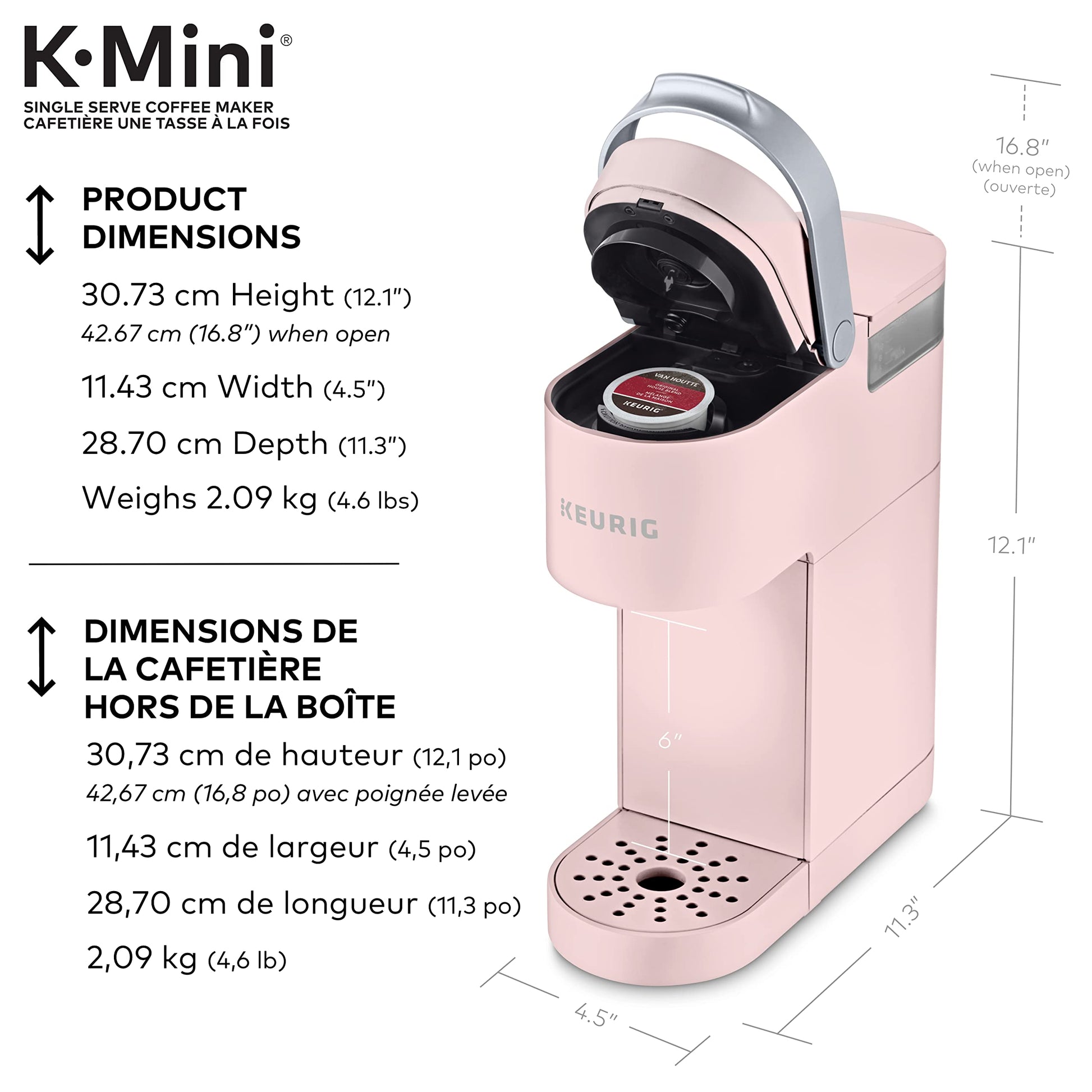 Keurig K-Mini Single Serve K-Cup Pod Coffee Maker, Featuring An Ultra-sleek Design, Dusty Rose Keurig