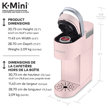 Keurig K-Mini Single Serve K-Cup Pod Coffee Maker, Featuring An Ultra-sleek Design, Dusty Rose Keurig