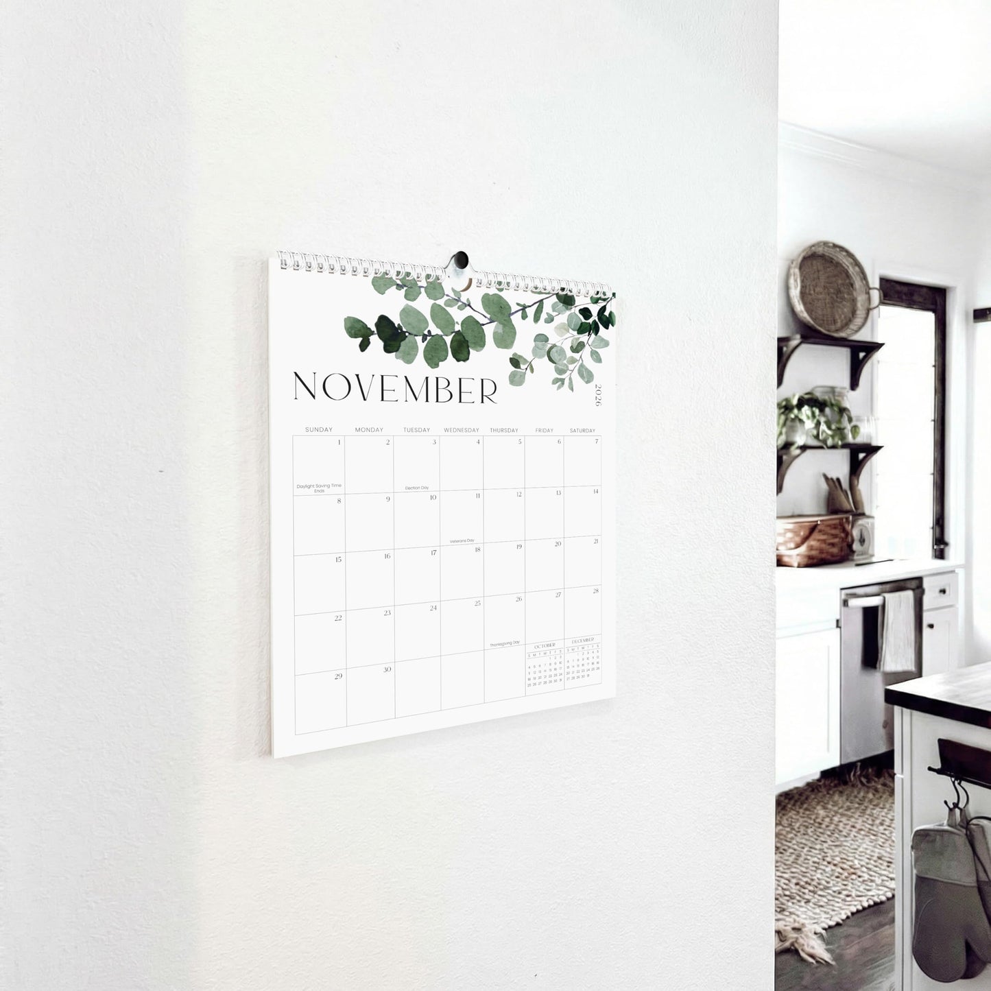 Aesthetic 2026-2027 Wall Calendar - Runs from January 2026 Until July 2027 - The Perfect Modern Greenery Calendar Planner for Easy Organizing