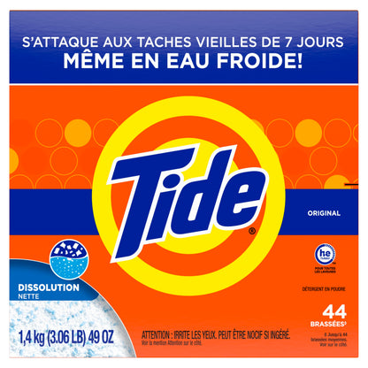Tide Powder Laundry Detergent, Original Scent, 44 Loads, 1.4 kg - Available at All In One Marketplace Canada