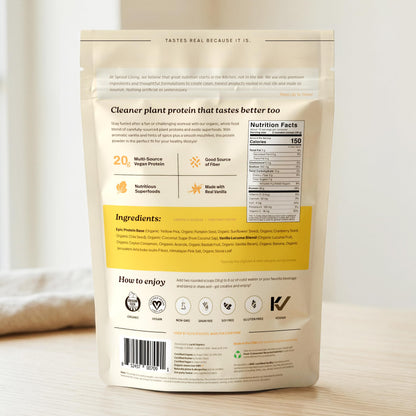 Sprout Living Epic Protein Powder, Vanilla Lucuma Flavor, Organic Plant Protein, Gluten Free, No Additives, 19 Grams Clean Vegan Protein (1 pound,13 servings) Sprout Living