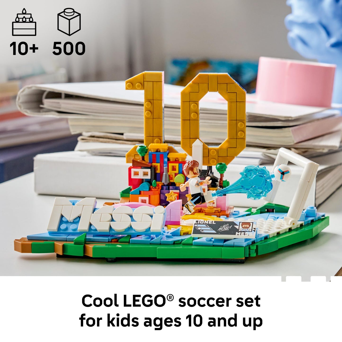 LEGO Editions Lionel Messi – Collector's Set Co-Pack - Building Toy for Kids - Soccer Collectible - Sports Décor for Boys & Girls, Ages 12+ - Gift Idea for Soccer Fans - 66818 LEGO